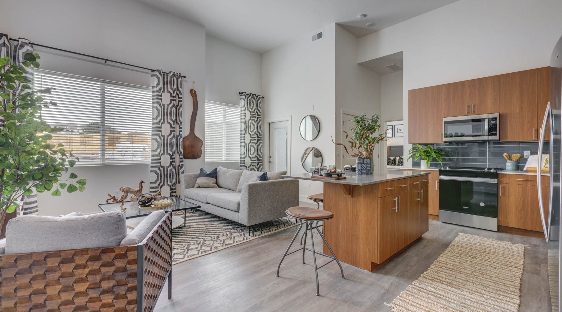 Open space living area with natural lighting